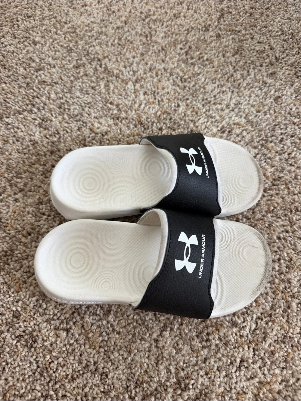 Under Armour Kids' Black & White Slide Sandals